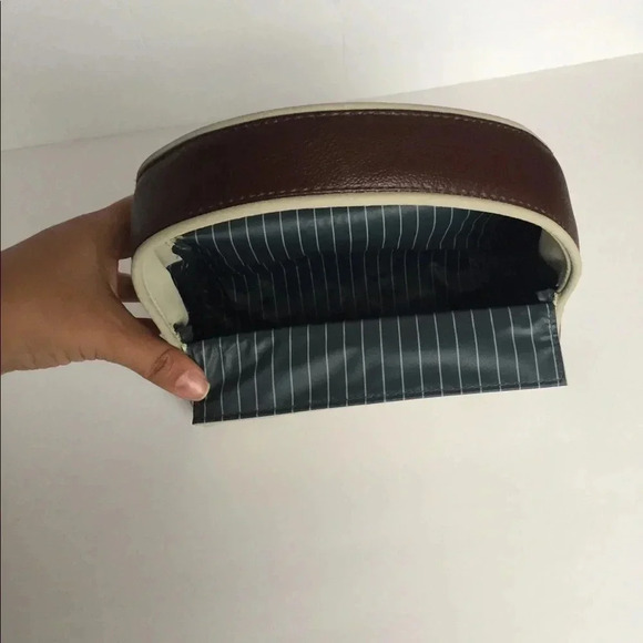 Beige cream faux leather mini handbag satchel  vegan clutch - Picture 10 of 14